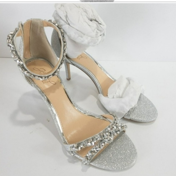 Jewel by Badgley Mischka Caroline Embellished Ankle Strap Evening Sandals 9 - Picture 6 of 6